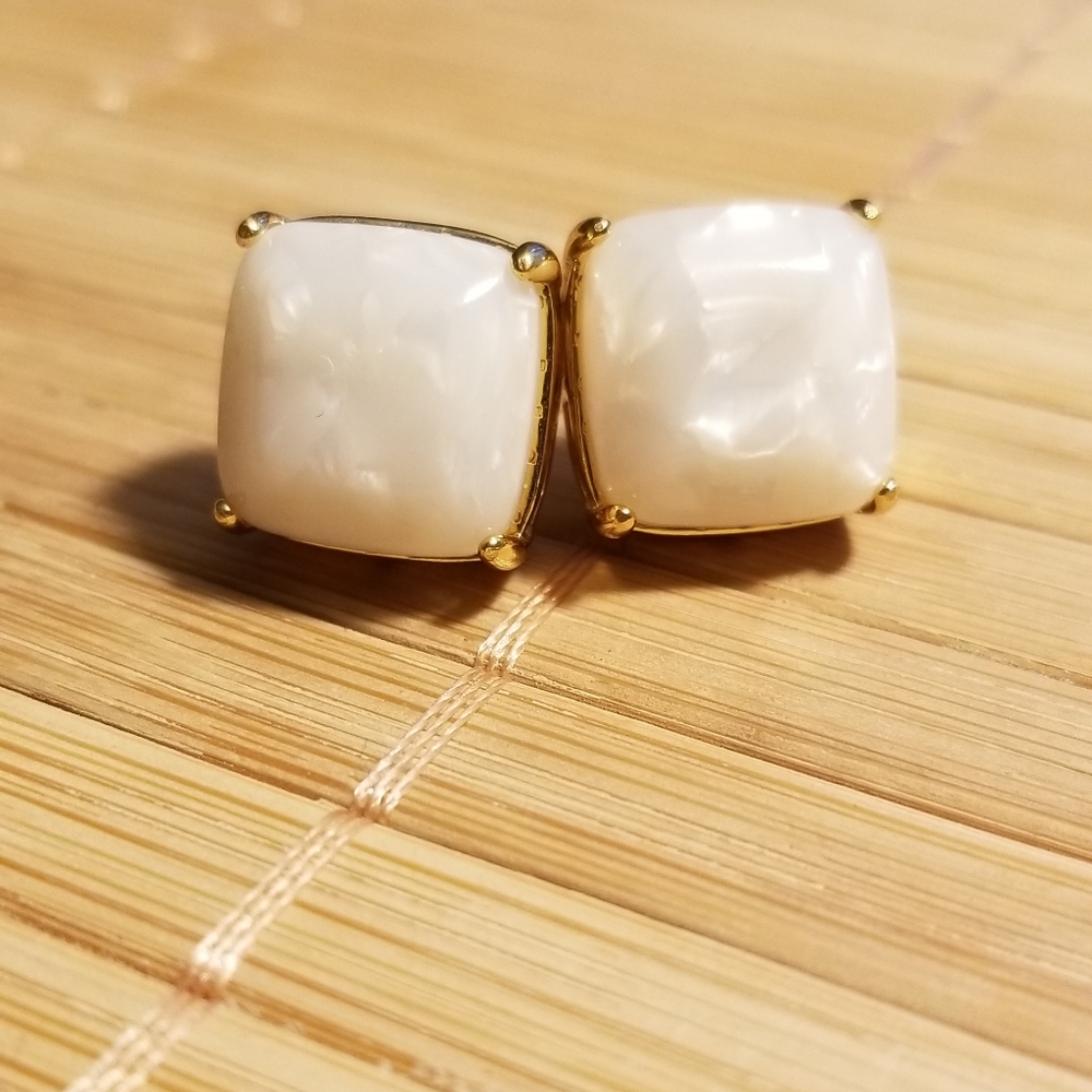 White Marble Kate Spade Earrings